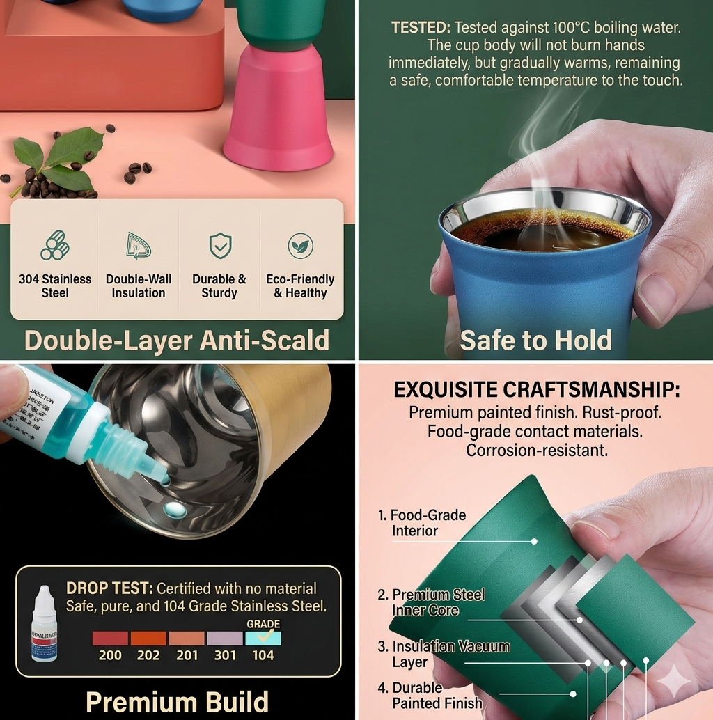 Stainless Steel Espresso Cups
