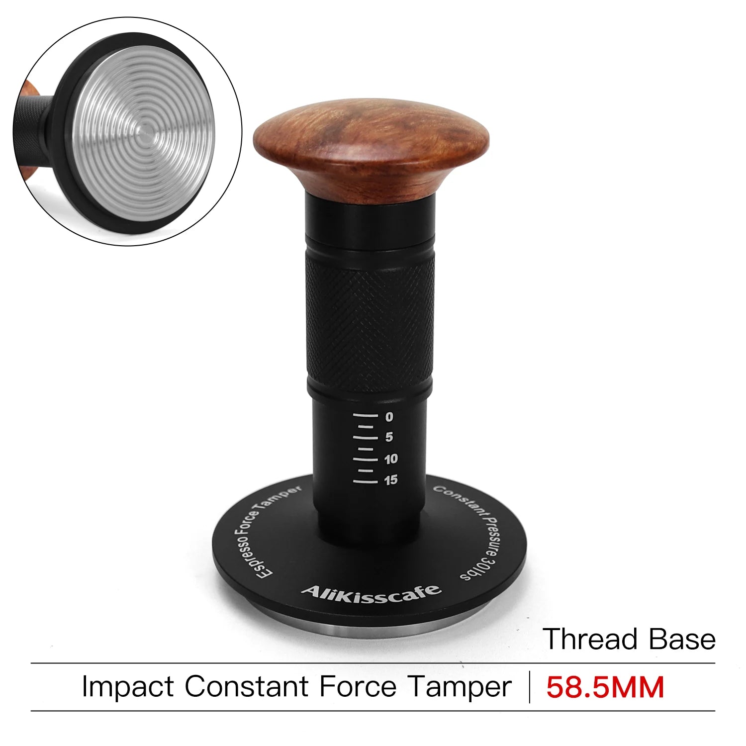 AliKisscafe Coffee Tamper Impact 4 Spring Constant Pressure 30lb 51mm 53.3mm 58.5mm For Breville Espresso Accsesory Barista Tool