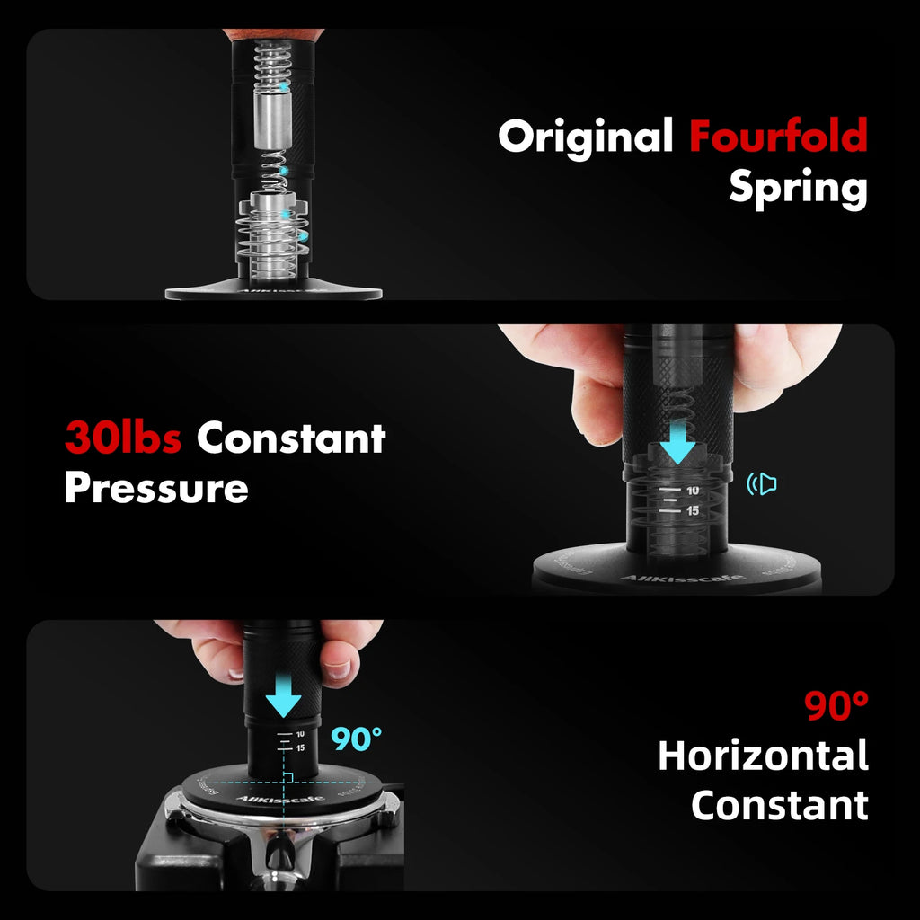 AliKisscafe Coffee Tamper Impact 4 Spring Constant Pressure 30lb 51mm 53.3mm 58.5mm For Breville Espresso Accsesory Barista Tool