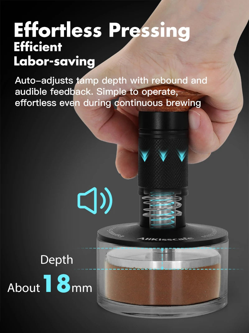 AliKisscafe Coffee Tamper Impact 4 Spring Constant Pressure 30lb 51mm 53.3mm 58.5mm For Breville Espresso Accsesory Barista Tool