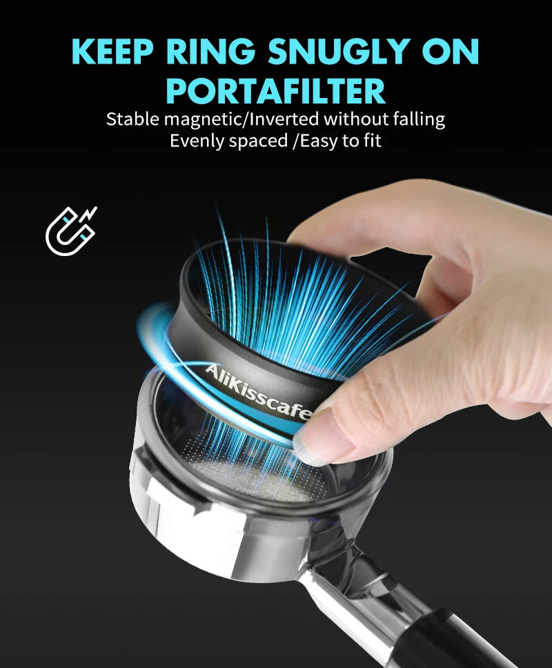 AliKisscafe Coffee Dosing Ring Magnetic Espresso Funnel 51mm 53mm 58mm Delonghi Breville Portafilter Accessories Barista Tools