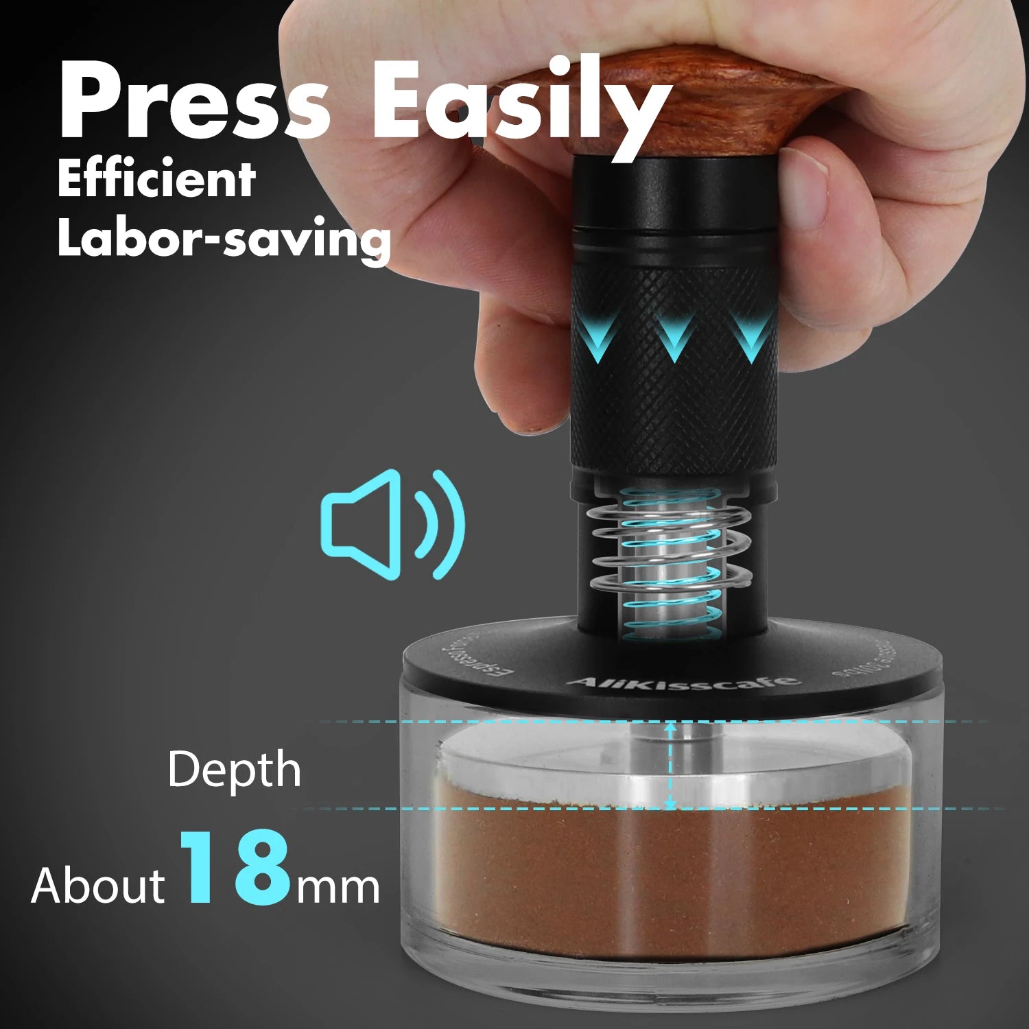 AliKisscafe Coffee Tamper Impact 4 Spring Constant Pressure 30lb 51mm 53.3mm 58.5mm For Breville Espresso Accsesory Barista Tool